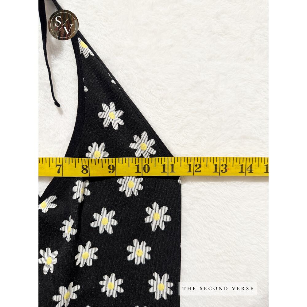 Halter Mini Dress Daisy Flower Y2K Retro Seamless Bodycon Size XS - Picture 5 of 7